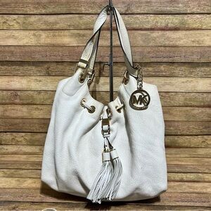 Michael Kors White Leather Shoulder Bag